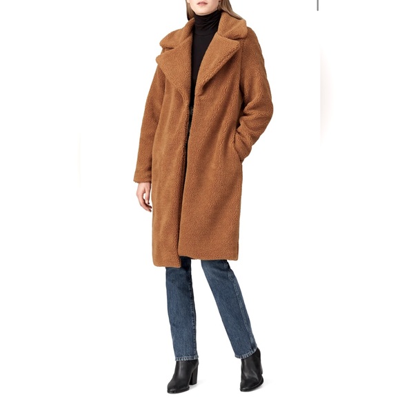 Louna Faux Sherpa Teddy Coat, Size M - Picture 1 of 5